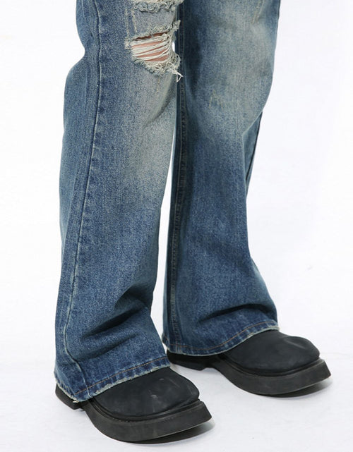 Load image into Gallery viewer, Men's Distressed Bootcut Jeans
