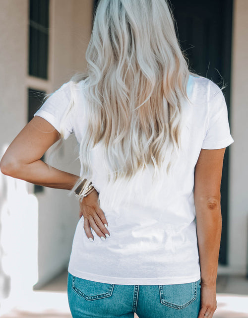 Load image into Gallery viewer, Letter Graphic Round Neck Short Sleeve T-Shirt
