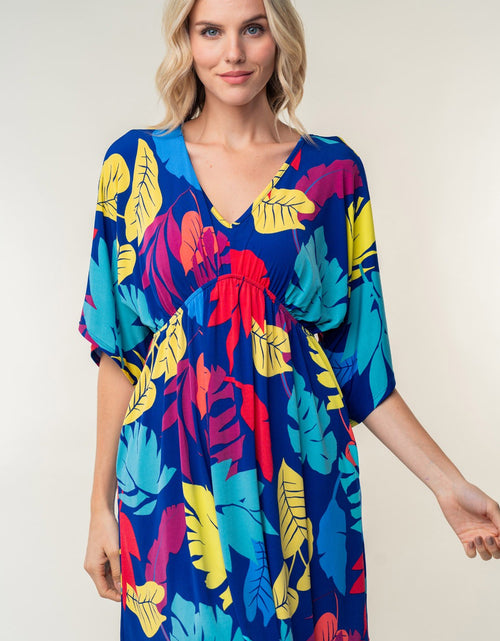 Load image into Gallery viewer, White Birch Full Size Printed V-Neck Mini Dress
