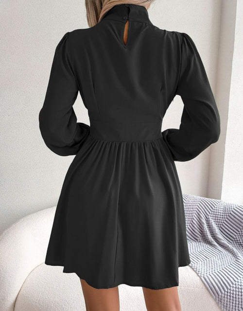 Load image into Gallery viewer, Cutout Turtleneck A-Line Mini Dress
