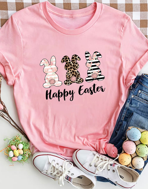 Load image into Gallery viewer, HAPPY EASTER Round Neck Short Sleeve T-Shirt
