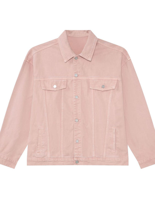 Load image into Gallery viewer, Men's Button Up Dropped Shoulder Denim Jacket
