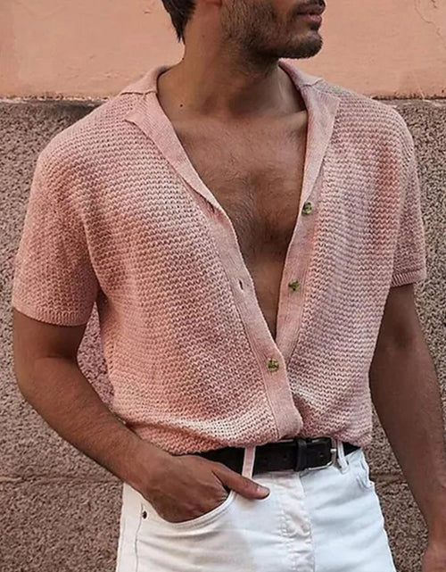 Load image into Gallery viewer, Men's Full Size Button Down Short Sleeve Shirt Plus Size
