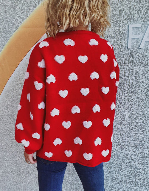 Load image into Gallery viewer, Heart Button Up Long Sleeve Cardigan
