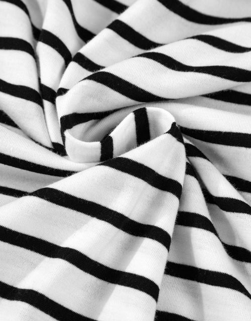 Load image into Gallery viewer, Stripe Half Sleeve Scoop Neck Top
