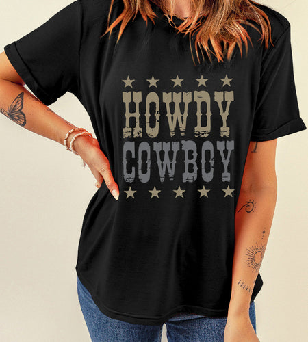 Letter Graphic Round Neck Short Sleeve T-Shirt