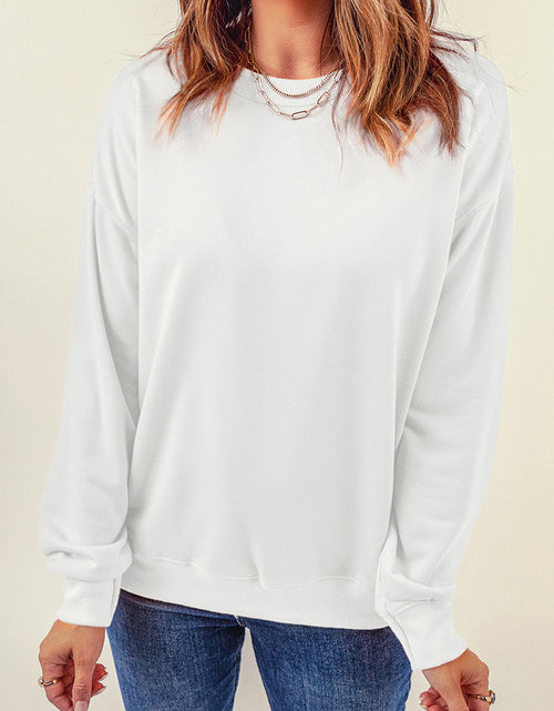 Load image into Gallery viewer, Round Neck Dropped Shoulder Sweatshirt
