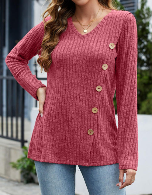 Load image into Gallery viewer, V-Neck Long Sleeve T-Shirt
