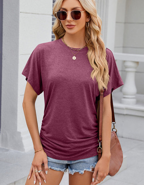 Load image into Gallery viewer, Round Neck Flutter Sleeve T-Shirt

