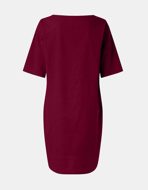 Load image into Gallery viewer, Full Size Round Neck Half Sleeve Dress with Pockets
