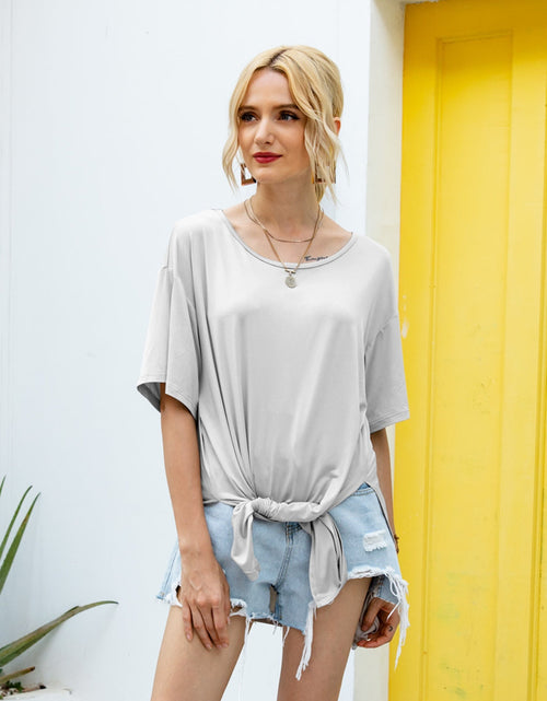 Load image into Gallery viewer, Ivy Lane Slit Boat Neck Half Sleeve T-Shirt
