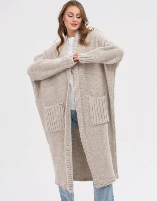 Load image into Gallery viewer, Pocketed Open Front Long Sleeve Longline Cardigan
