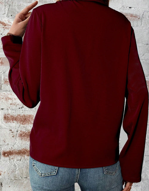 Load image into Gallery viewer, Pocketed Zip Up Collared Neck Long Sleeve Jacket

