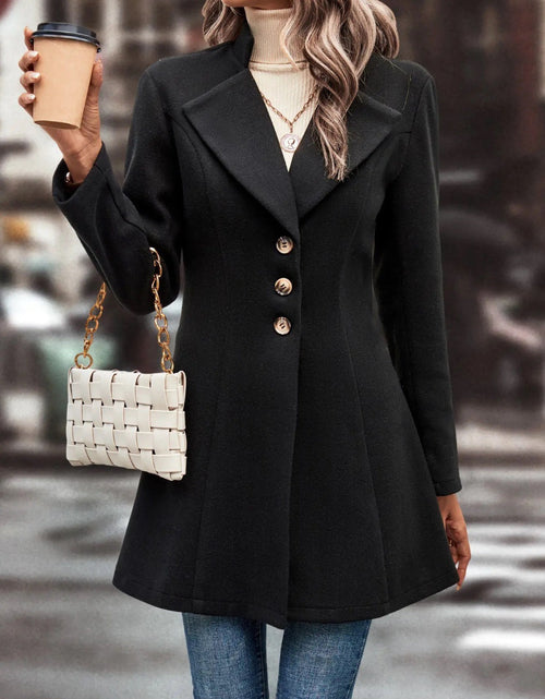 Load image into Gallery viewer, Collared Neck Long Sleeve Longline Coat
