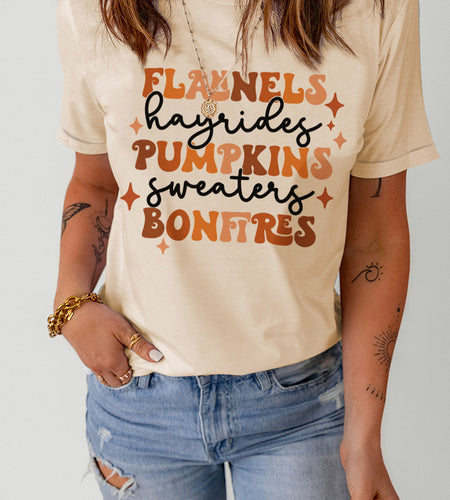 Letter Graphic Round Neck T-Shirt