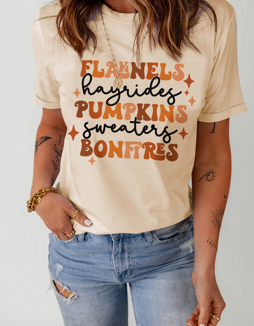 Load image into Gallery viewer, Letter Graphic Round Neck T-Shirt
