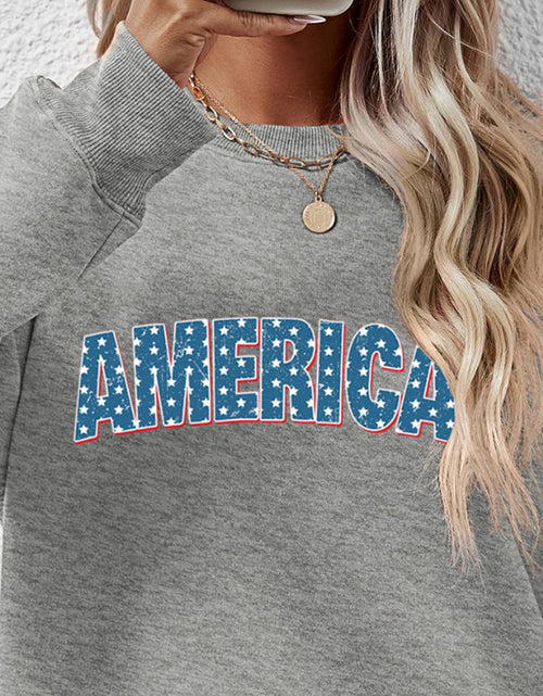 Load image into Gallery viewer, AMERICA Round Neck Dropped Shoulder Sweatshirt
