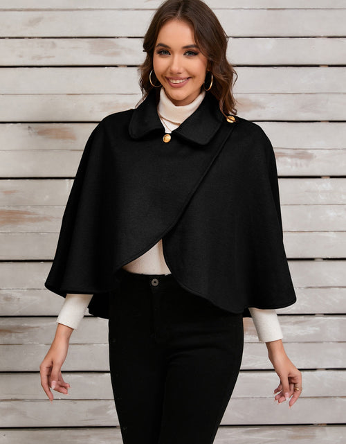 Load image into Gallery viewer, Collared Neck Cropped Cape
