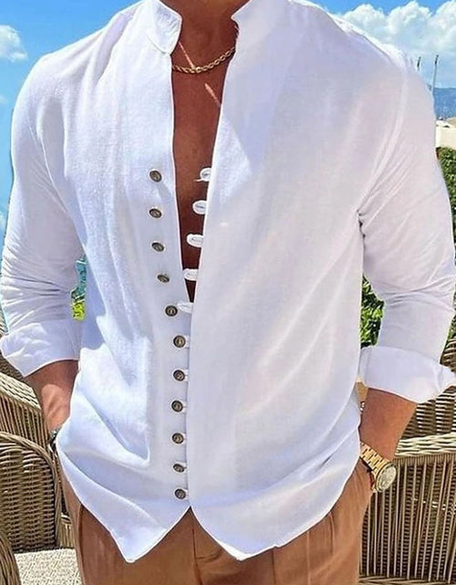 Load image into Gallery viewer, Men's Full Size Button Front Long Sleeve Shirt Plus Size
