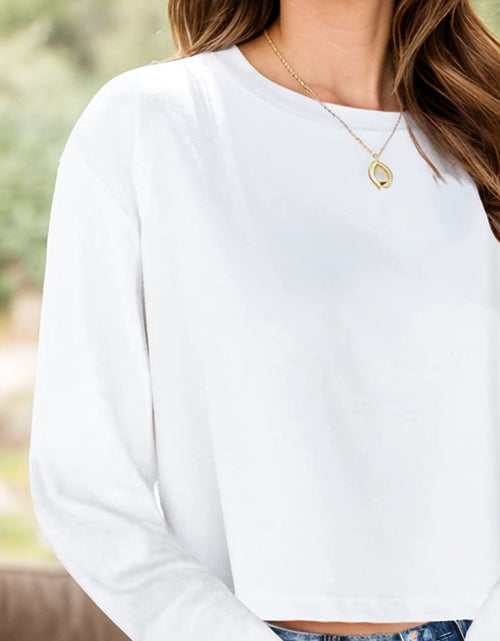 Load image into Gallery viewer, Round Neck Dropped Shoulder Long Sleeve T-Shirt
