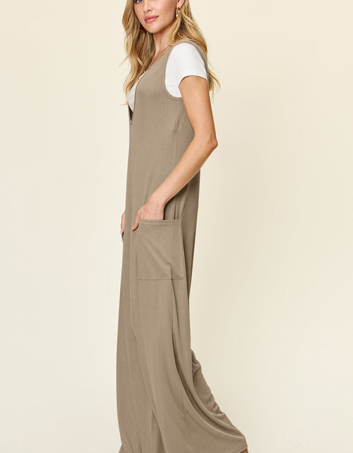 Load image into Gallery viewer, Double Take Full Size Sleeveless Wide Leg Jumpsuit with Pockets
