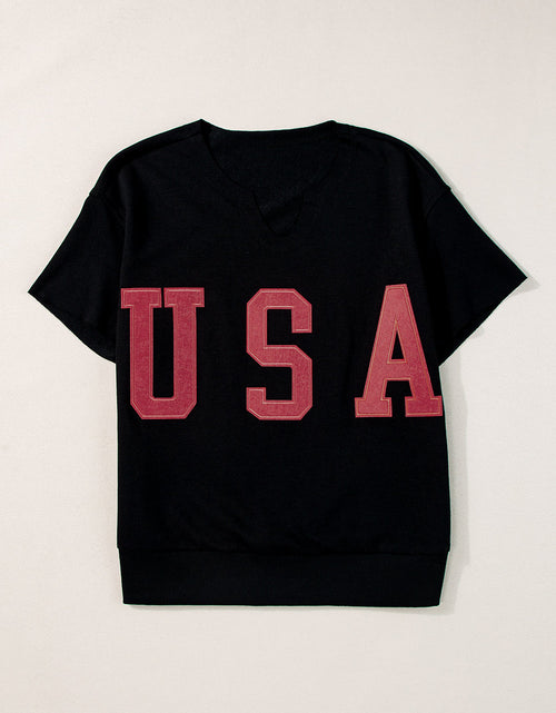 Load image into Gallery viewer, USA Notched Short Sleeve T-Shirt
