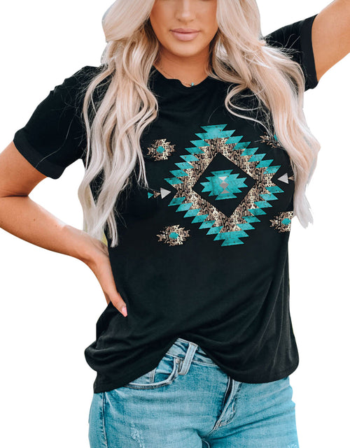 Load image into Gallery viewer, Western  Printed Crewneck Graphic Tee

