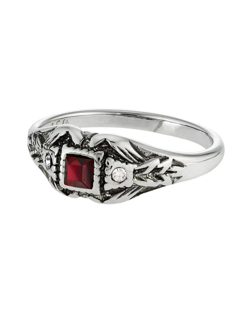 Load image into Gallery viewer, Vintage 1980's Ring Austrian Crystal 18k Antique YellwoWhite Gold Electroplated Made in the USA by PVD Vintage Jewelry
