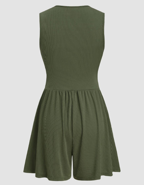 Load image into Gallery viewer, Ruched Plunge Sleeveless Romper
