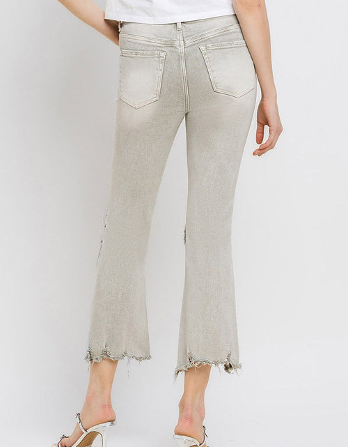 Load image into Gallery viewer, Lovervet Distressed Raw Hem Cropped Flare Jeans
