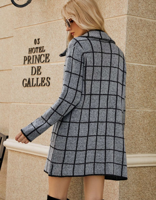 Load image into Gallery viewer, Printed Open Front Lapel Collar Cardigan with Pockets

