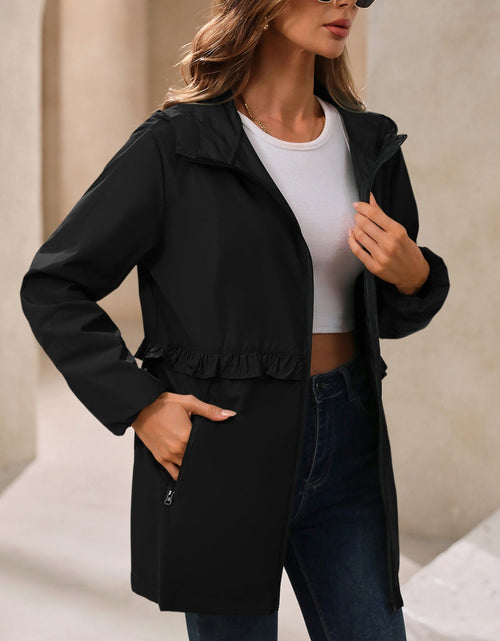 Load image into Gallery viewer, Ivy Lane Outdoor Waterproof Long Sleeve Hooded Windbreaker

