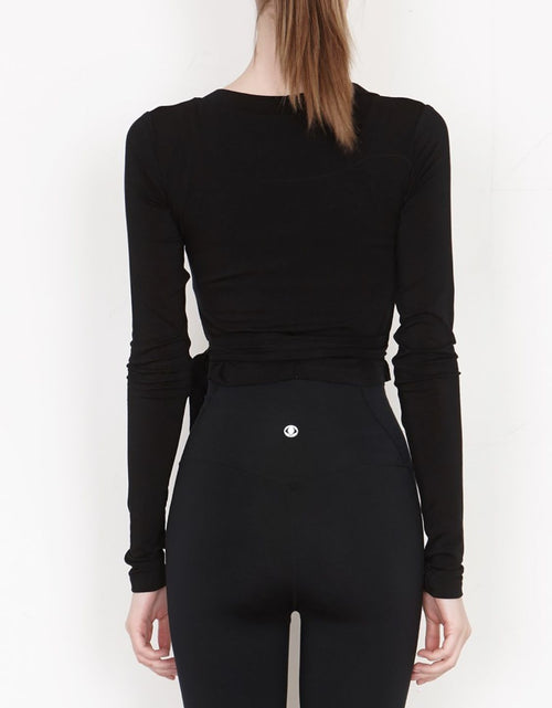 Load image into Gallery viewer, Tied Surplice Long Sleeve Top
