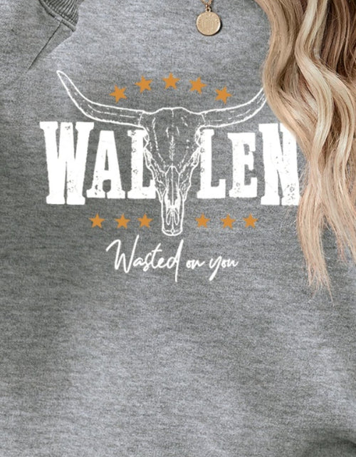 Load image into Gallery viewer, Graphic Round Neck Dropped Shoulder Sweatshirt
