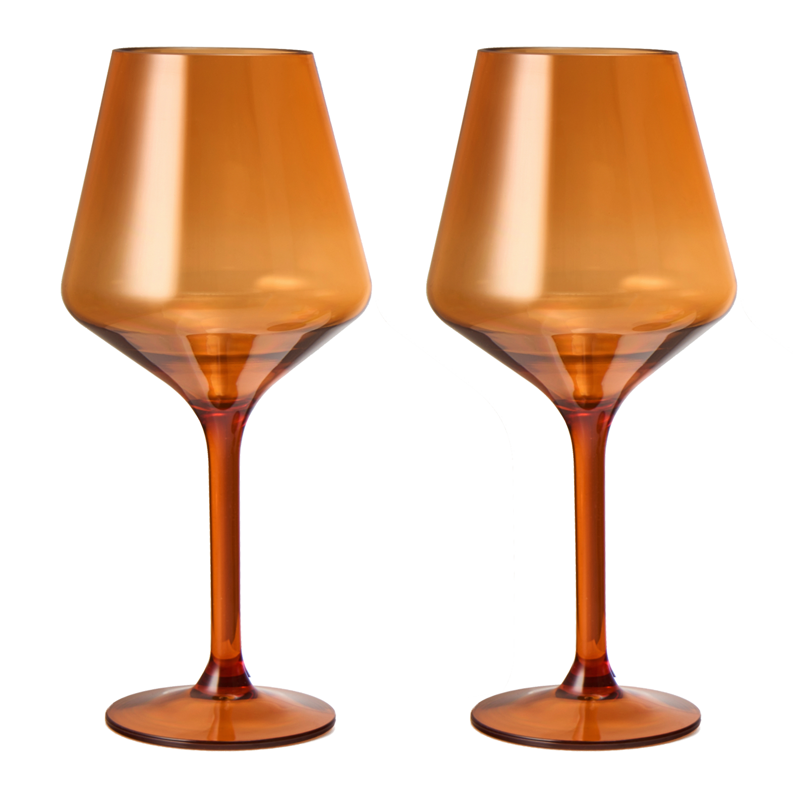 Floating Wine Glasses for Pool - Set of 2-15 OZ Shatterproof Poolside Wine Glasses, Tritan Plastic Reusable, Beach Outdoor Cocktail, Wine, Champagne, Water Glassware Spring Summer (Burnt Orange) by The Wine Savant
