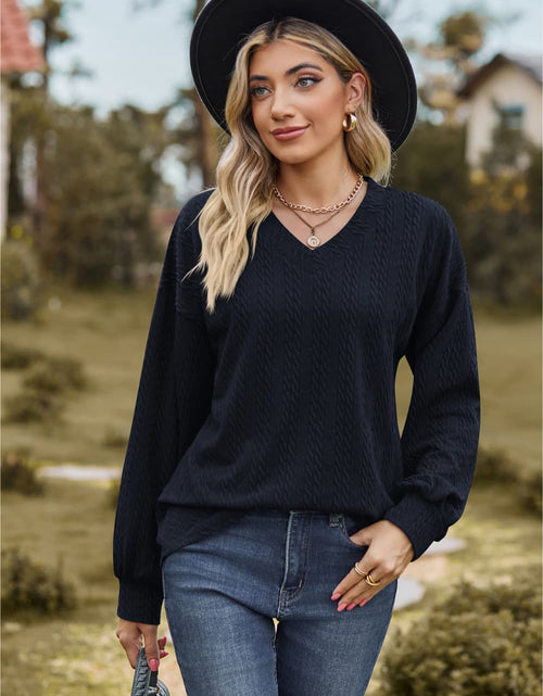 Load image into Gallery viewer, V-Neck Dropped Shoulder Blouse
