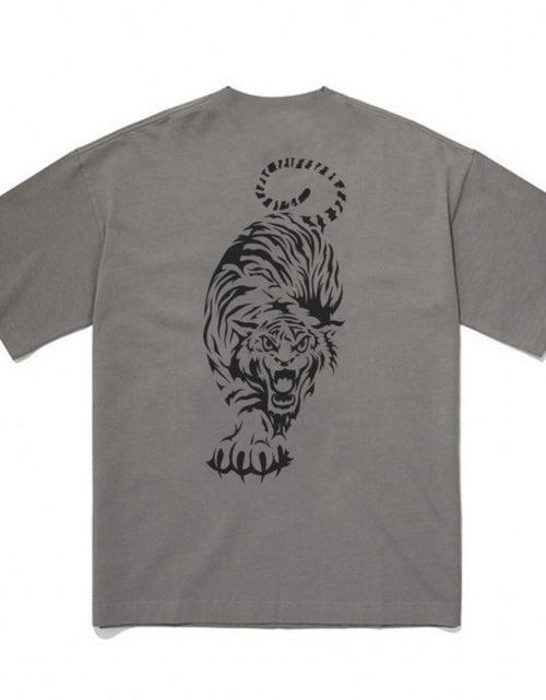 Load image into Gallery viewer, Men's Plus Size Tiger Round Neck Short Sleeve T-Shirt

