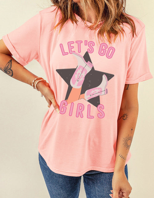 Load image into Gallery viewer, Graphic Round Neck Short Sleeve T-Shirt
