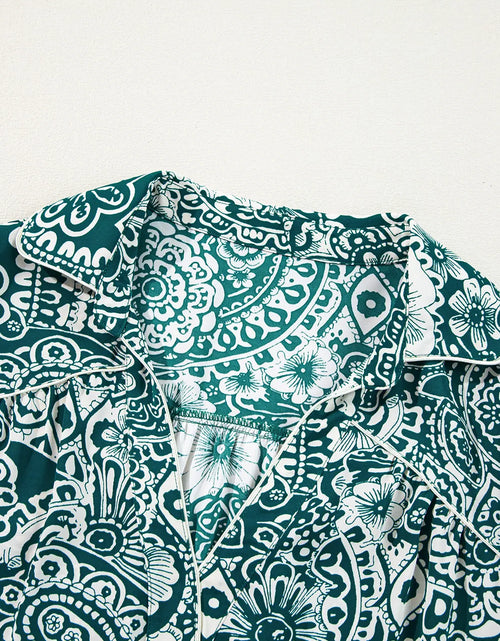 Load image into Gallery viewer, Plus Size Ruffled Printed Flounce Sleeve Dress
