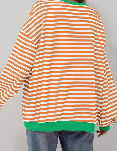 Load image into Gallery viewer, Lovelet Contrast Striped Long Sleeve Sweatshirt
