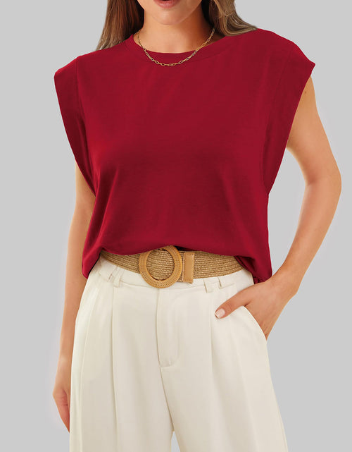 Load image into Gallery viewer, Florira Round Neck Cap Sleeve T-Shirt
