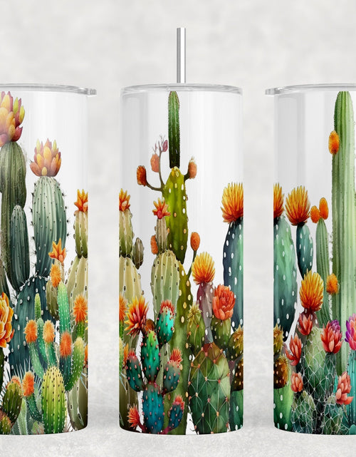 Load image into Gallery viewer, Cactus - 20 oz Steel Skinny Tumbler - Optional Blue Tooth Speaker - Speaker Color will Vary by Rowdy Ridge Co
