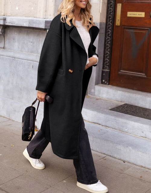 Load image into Gallery viewer, Pocketed Collared Neck Long Sleeve Coat
