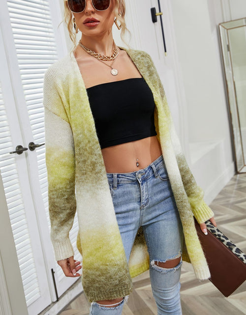Load image into Gallery viewer, Angel Wings Full Size Pocketed Open Front Gradient Cardigan
