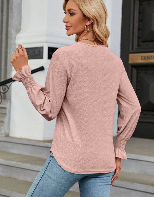 Load image into Gallery viewer, V-Neck Flounce Sleeve Blouse
