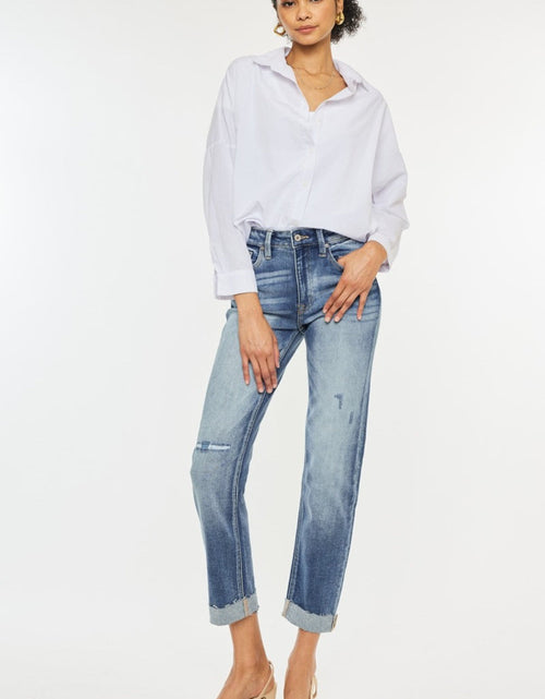 Load image into Gallery viewer, Kancan High Rise Cuffed Straight Jeans
