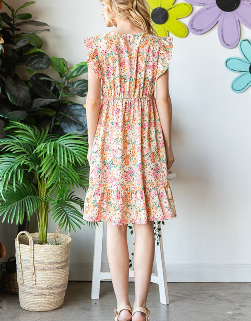 Load image into Gallery viewer, Heimish Full Size Floral Ruffled V-Neck Dress
