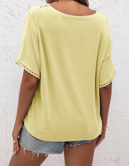 Load image into Gallery viewer, Ivy Lane Lace Detail V-Neck T-Shirt
