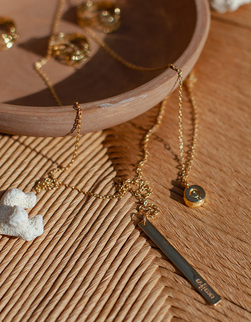 Load image into Gallery viewer, Layered Bar Bullet Necklace by SLATE + SALT
