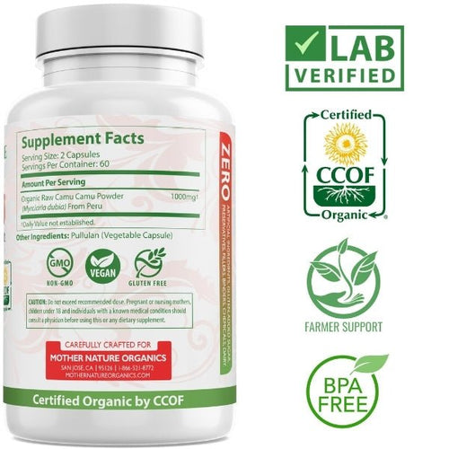 Load image into Gallery viewer, Camu Camu Capsules by Mother Nature Organics
